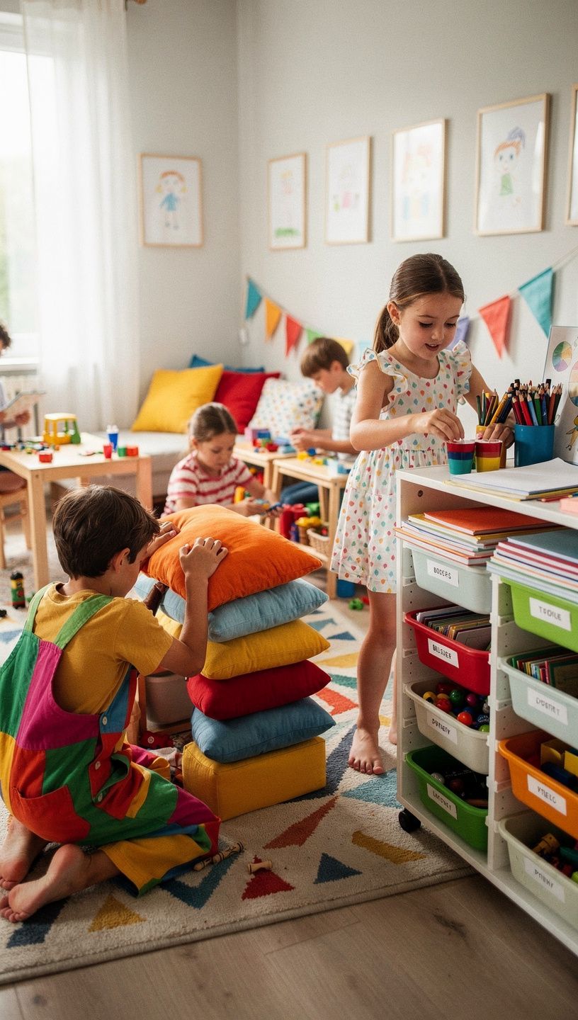 キッチンカウンターに整然と並べられた調味料ボトルの写真
